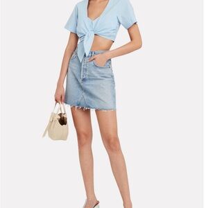 AGOLDE Denim Ada Mini Skirt | Size 27 | Great Condition | Light Wash